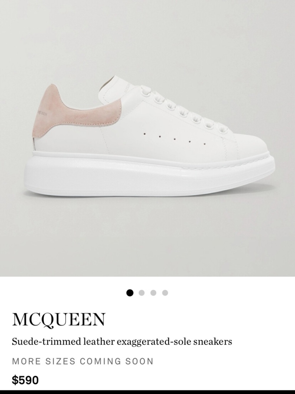 Alexander McQueen White Leather Sneakers with Red & Blue Heel Tab